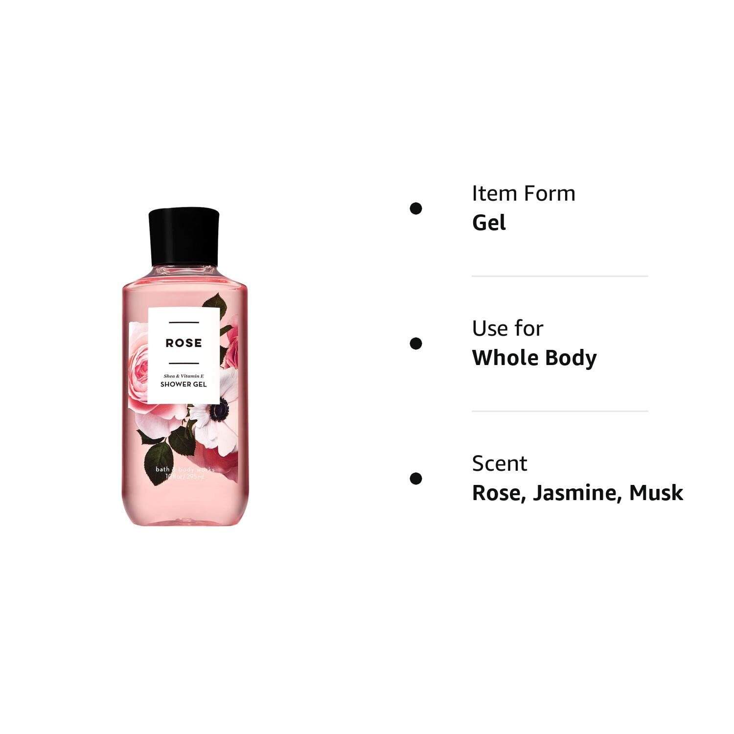 Bath and Body Works ROSE Shea and Vitamin E Shower Gel 10 Fluid Ounce