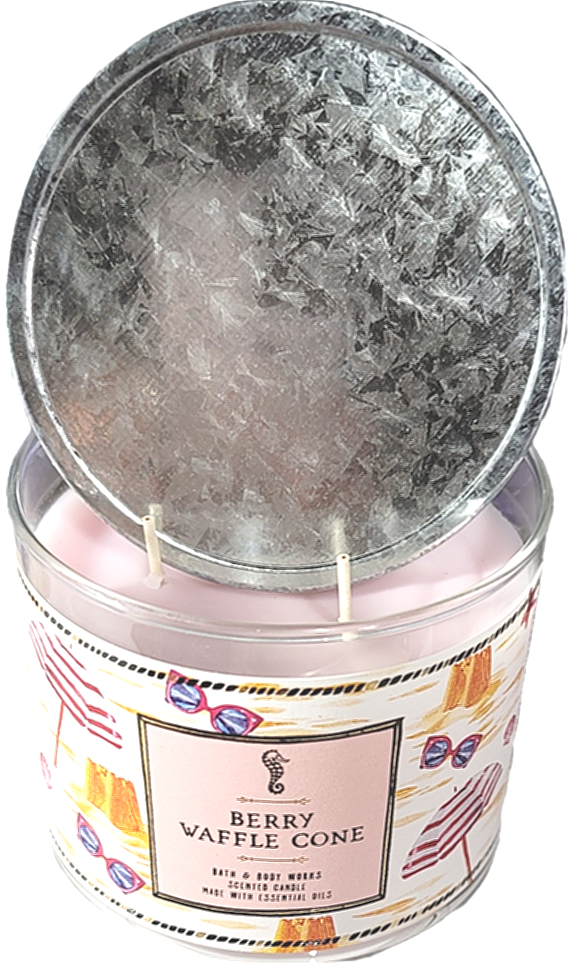 Berry Waffle Cone 3 Wick Candle US Seller