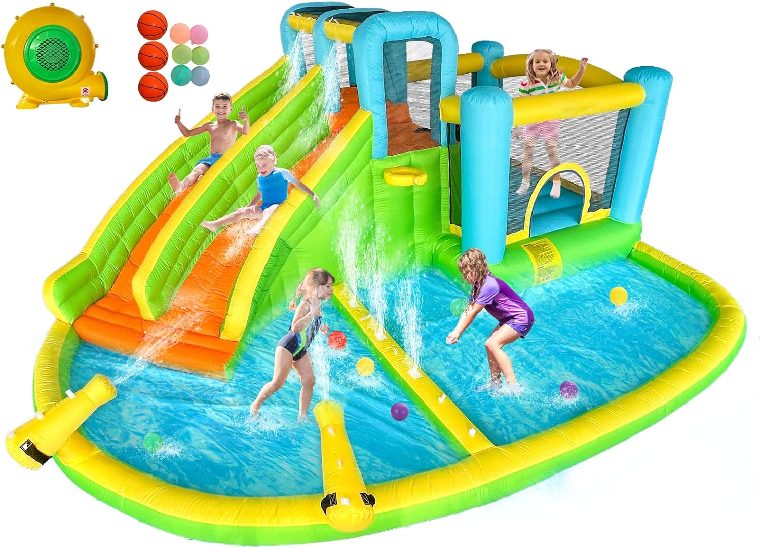 bouncy castle with pump extra large bouncy castle with slide 545 x 365 x 218 cm children's inflatable bouncy castle for adults/children,Pink
