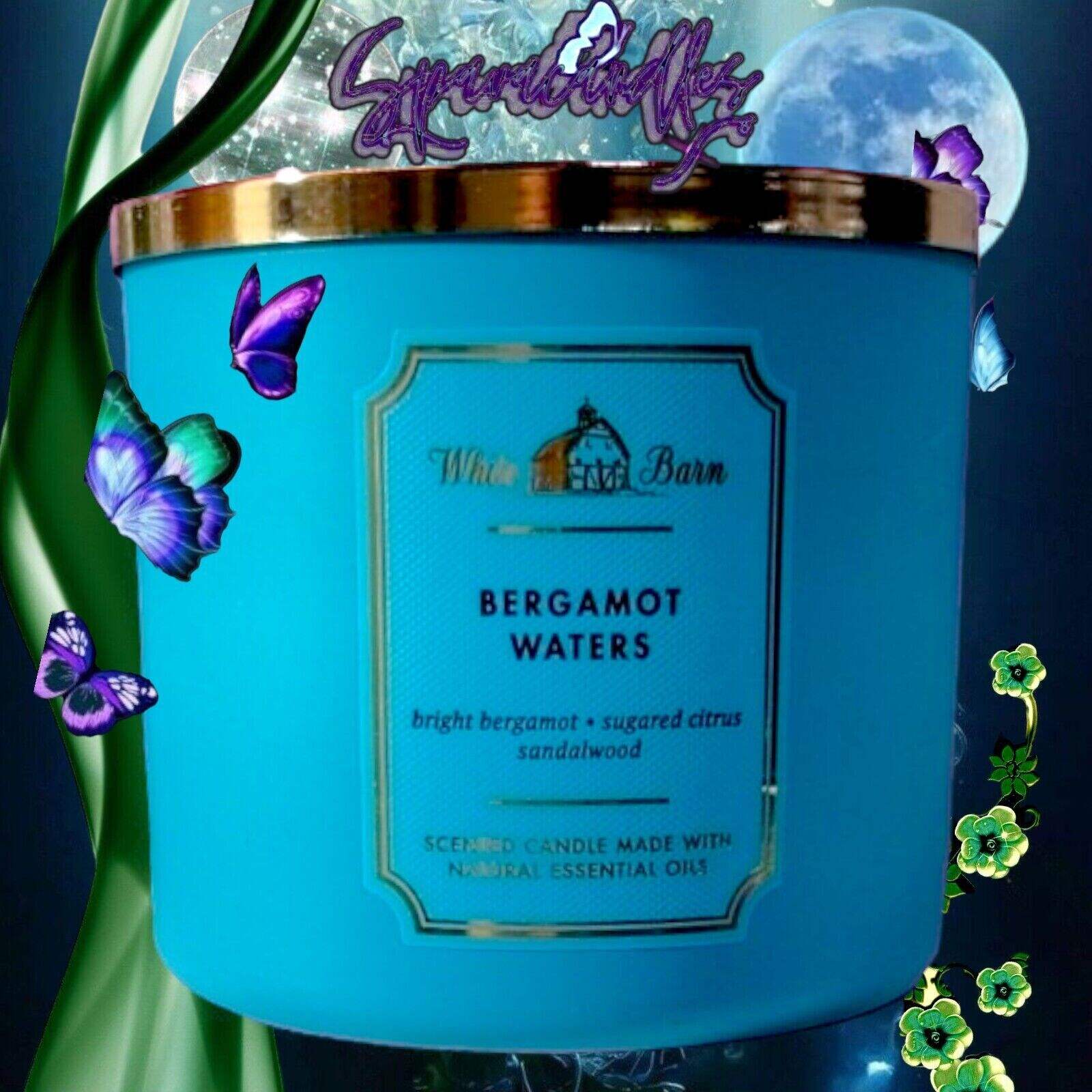 Bergamot Waters White Barn 3 Wick Candle US Seller