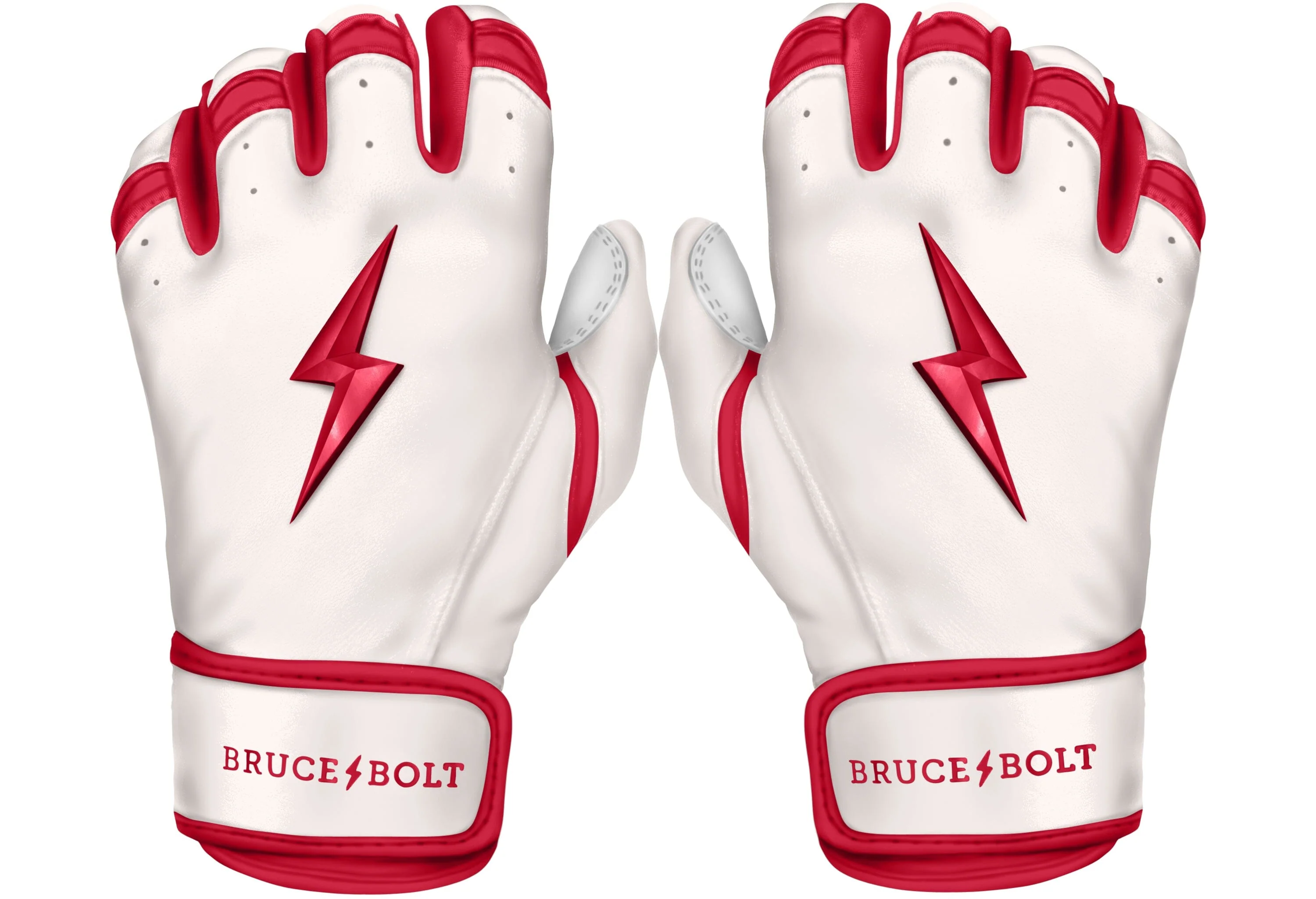 PREMIUM PRO CHROME Series Short Cuff Batting Gloves | Red