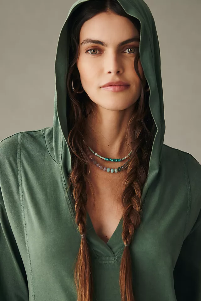 Daily Practice by Anthropologie Long-Sleeve Hooded Midi Dress DRIED ROSEMARY
