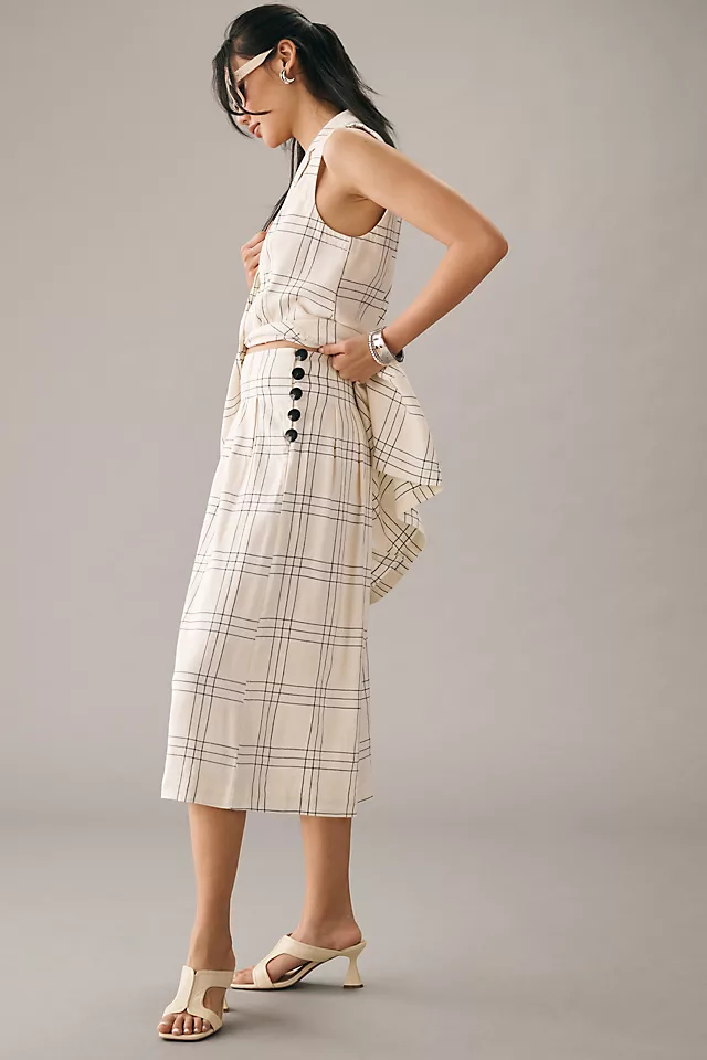 Maeve Pleated Culottes BLACK & WHITE