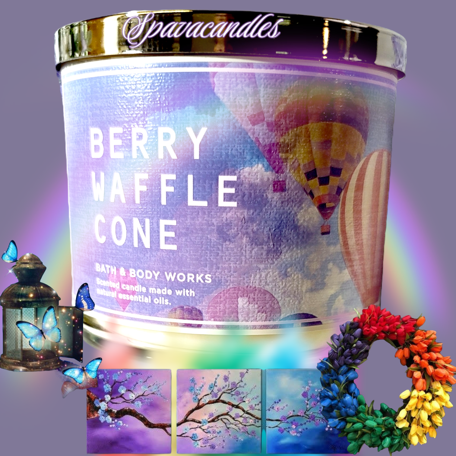 Berry Waffle Cone 3 Wick Candle 2023