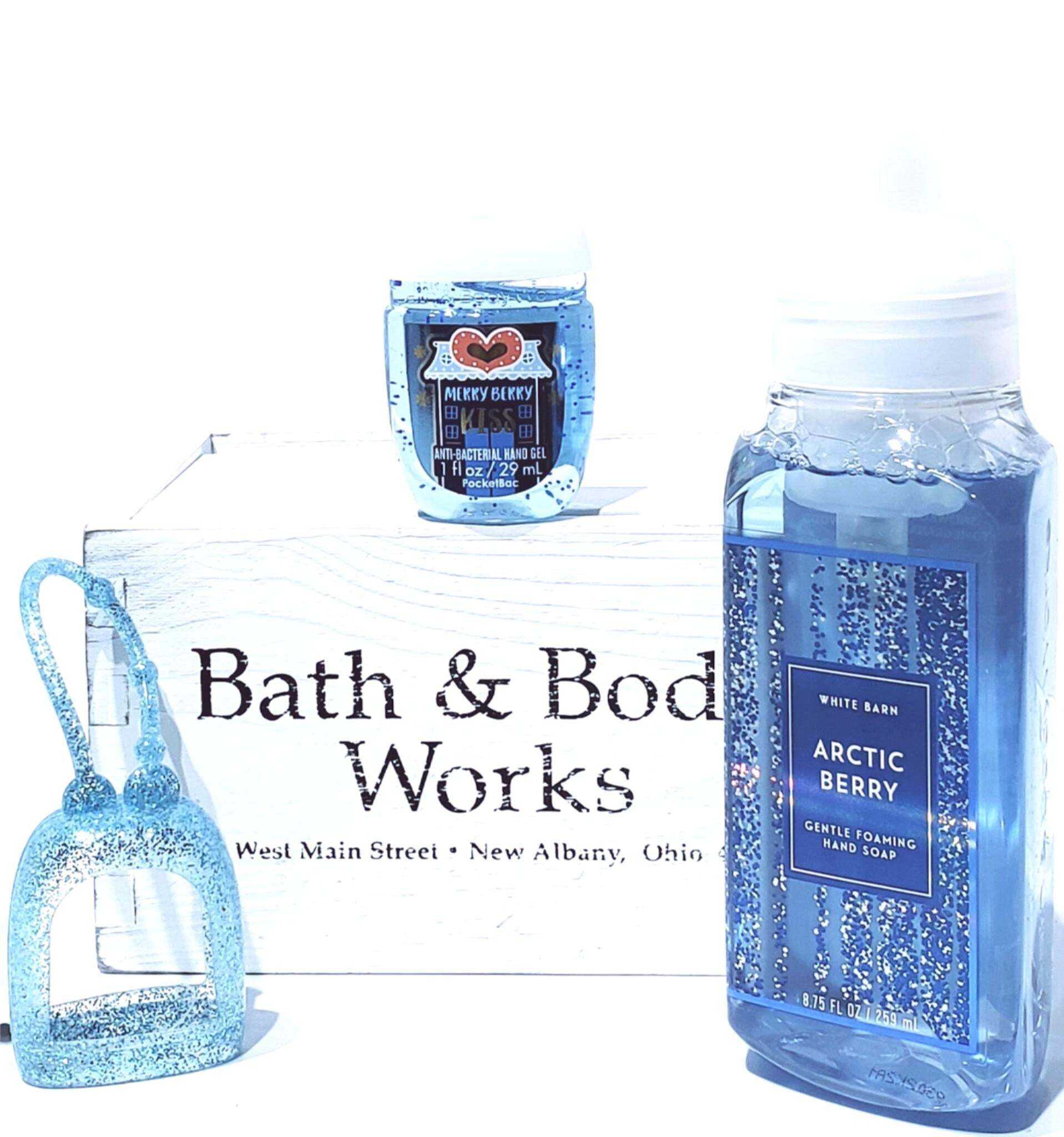 Arctic Berry Hand Soap and Soft Blue Case Holder