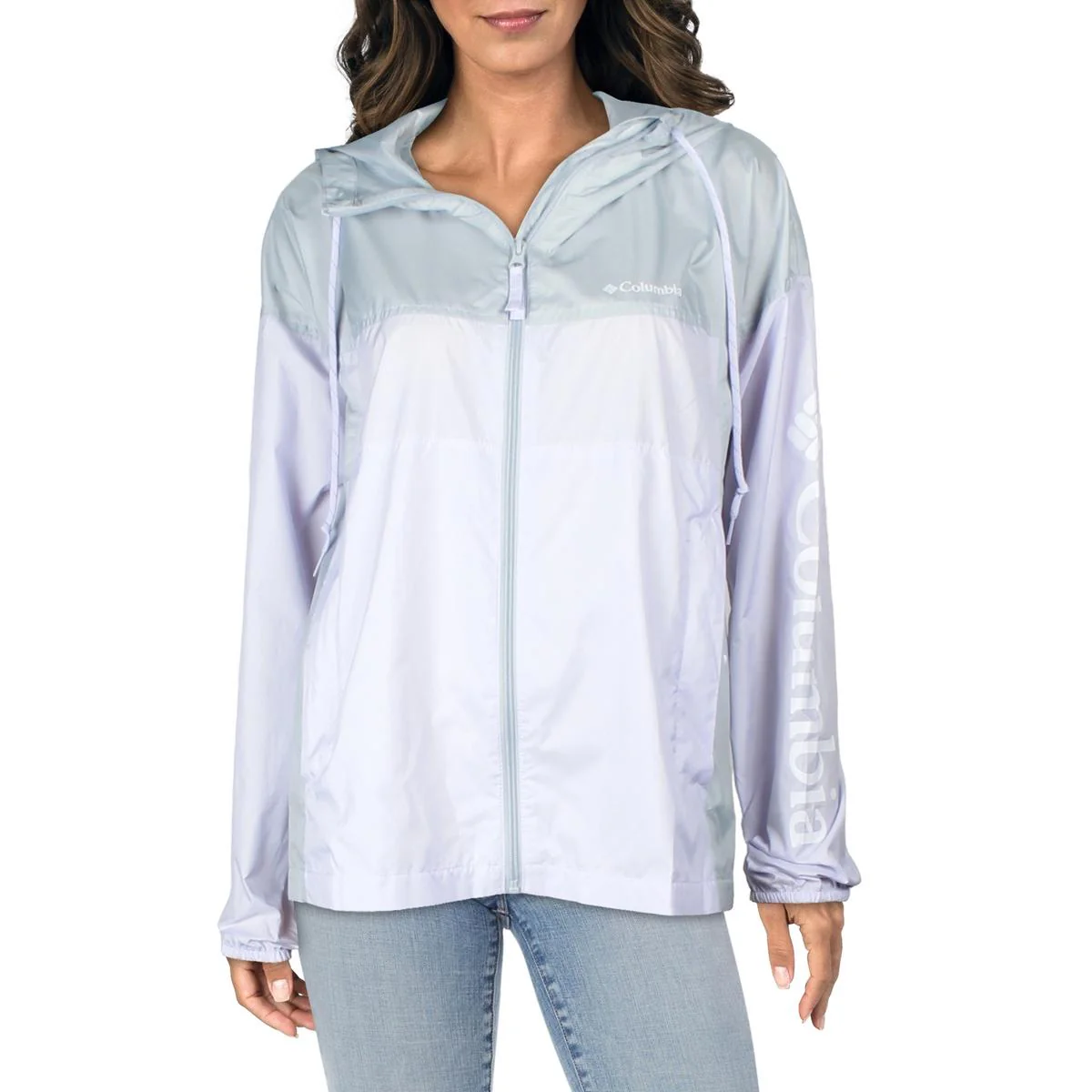 Womens Water Resistant Polyester Windbreaker Jacket