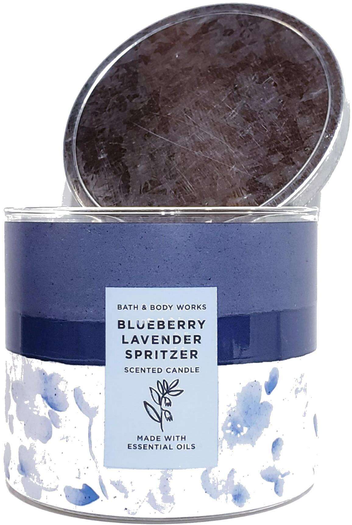 Blueberry Lavender Spritzer 3 Wick Candle Summer Earthy Color