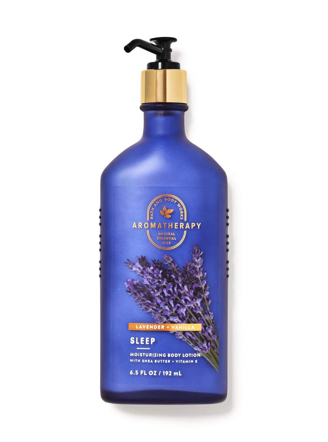 Bath & Body Works Bath and Body Works Aromatherapy LAVENDER + VANILLA Deluxe Gift Set - Body Cream - Body Lotion - Body Wash and Gentle Foaming Hand Soap - Full Size