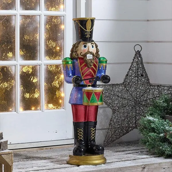 8 ft Giant Sized Animated Nutcracker with Drums-C
