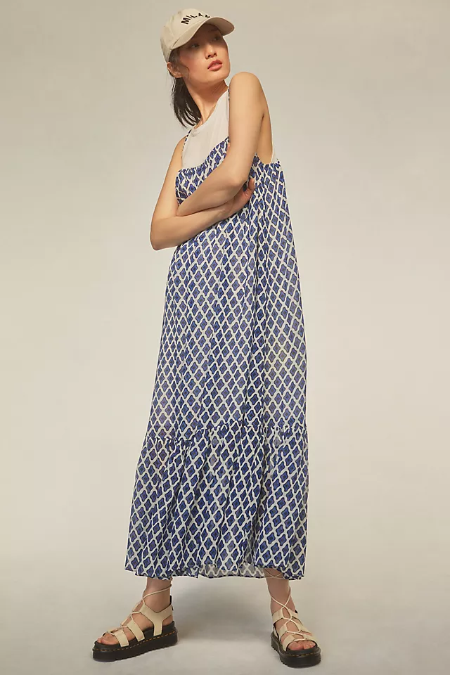 Maeve Twofer Printed Tank Dress BLUE