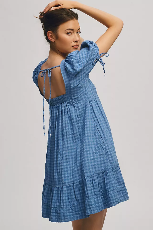 Pilcro Square-Neck Textured Babydoll Dress WEDGEWOOD BLUE