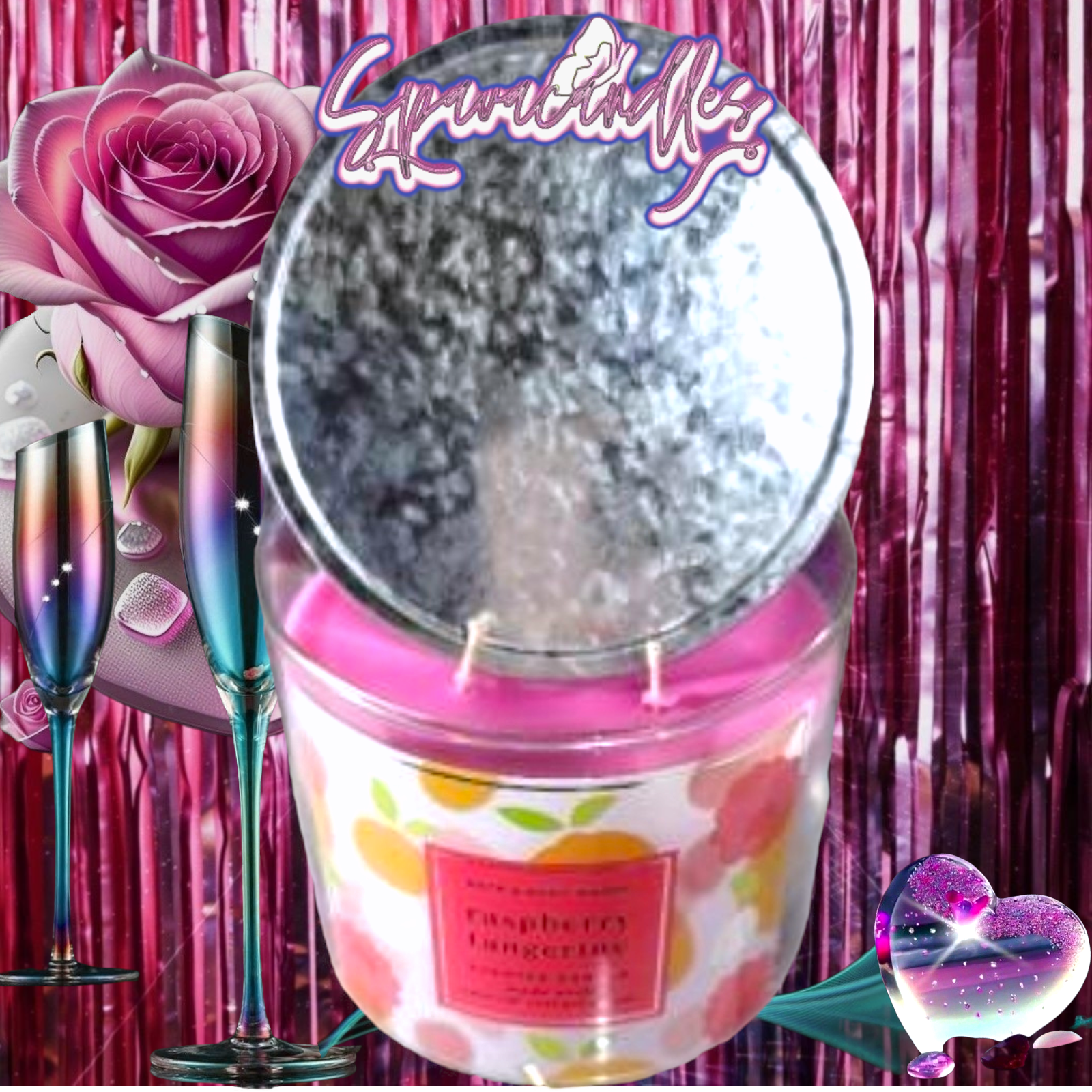 Raspberry Tangerine Wick Candle