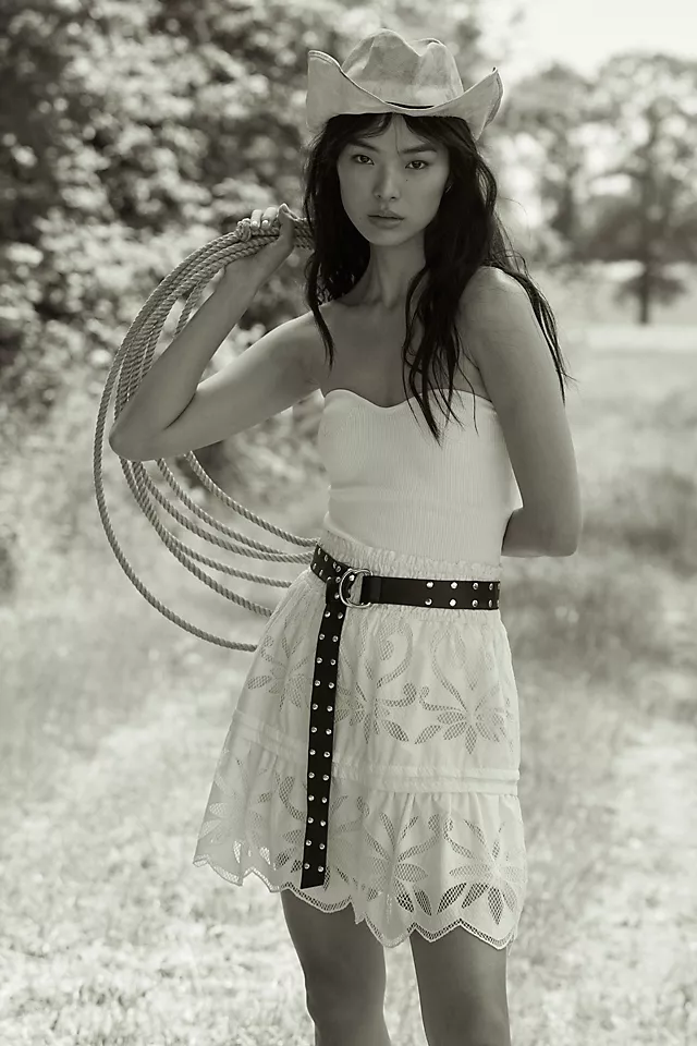 The Somerset Mini Skirt: Cutwork Edition WHITE