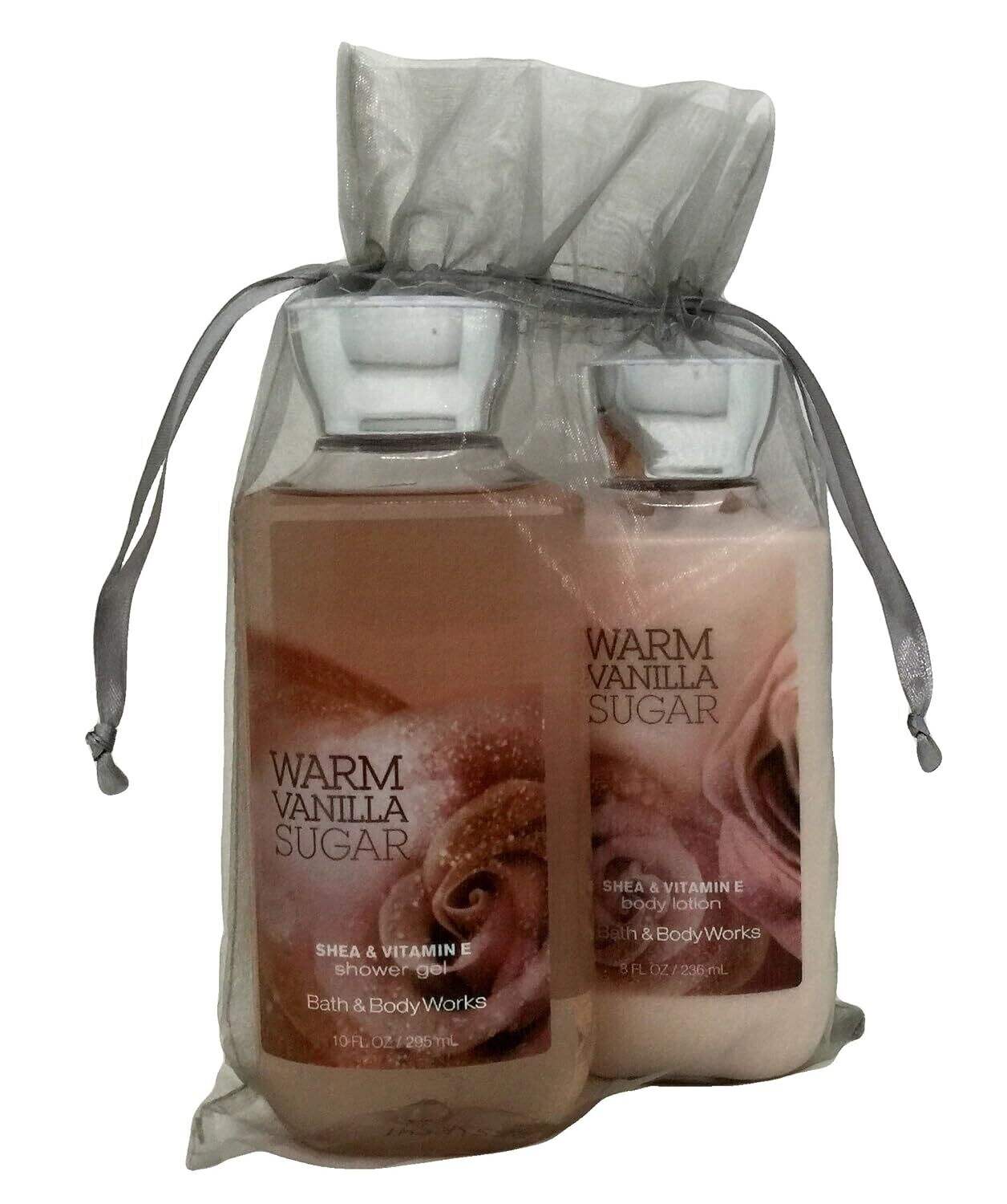 Bath & Body Works Warm Vanilla Sugar Gift Set Bundle of 2 Items: Shower Gel and Body Lotion