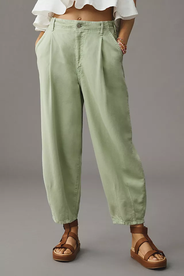 Pilcro The Breaker Mid-Rise Tapered Pull-On Jeans POWDERED SAGE