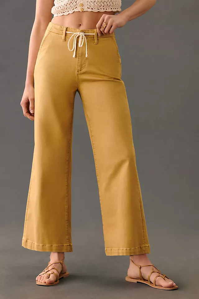 Paige Carly High-Rise Cropped Wide-Leg Jeans VINTAGE GOLDEN GLOW