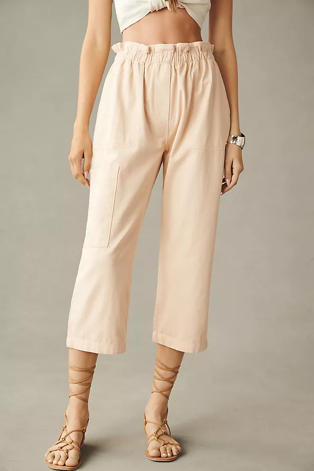 By Anthropologie Paperbag Crop Pants SAND