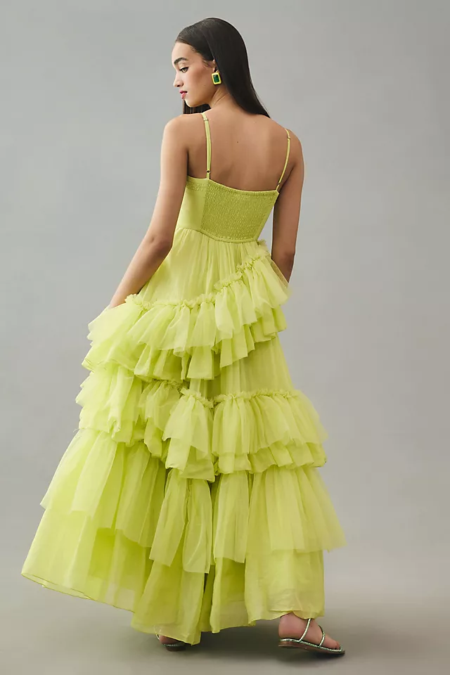 Forever That Girl Tiered Tulle Dress CANARY