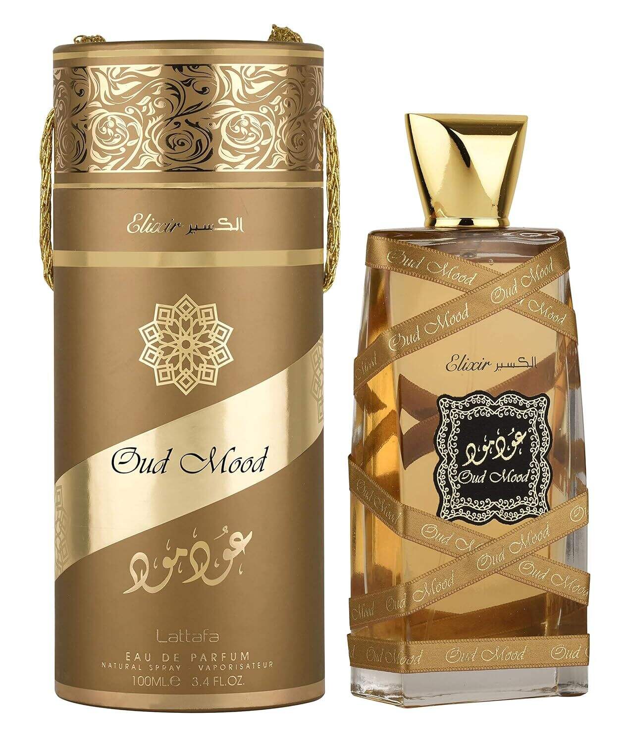 Lattafa Oud Mood for Unisex Eau de Parfum Spray, 3.4 Ounce