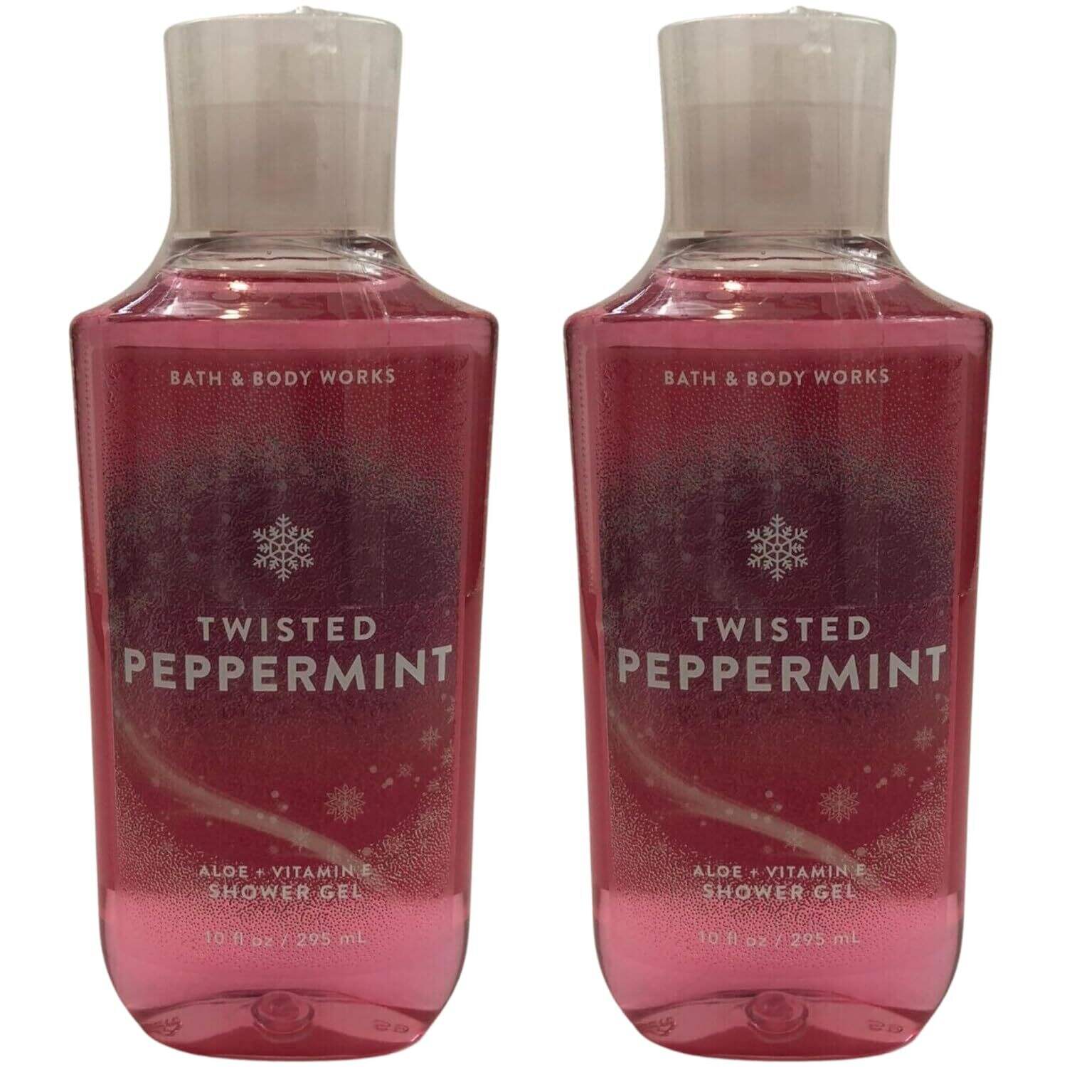 Bath and Body Works Body Care - Full Size Shower Gel Aloe + Vitamin E - 10 fl oz - Twisted Peppermint