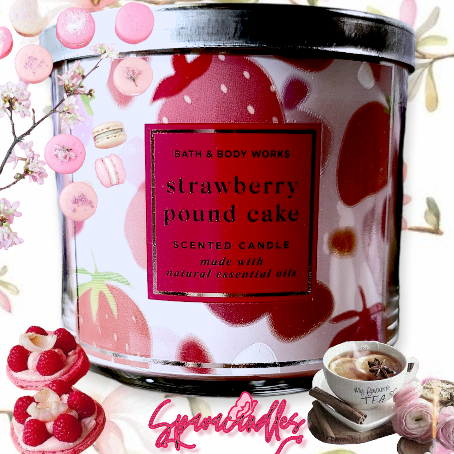Strawberry Pound cake 3 Wick Candle 2023