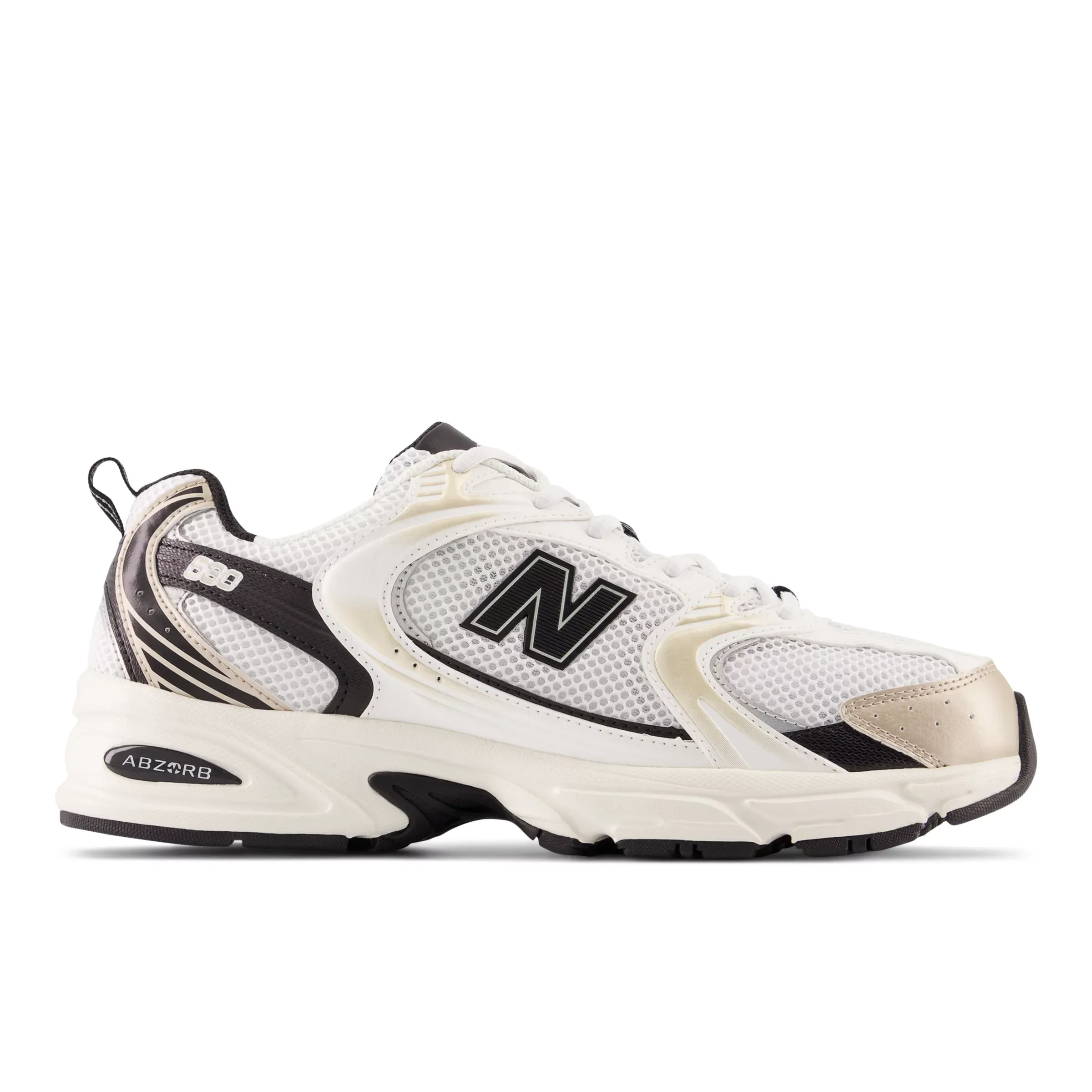 530 - White with Light Gold Metallic and Black