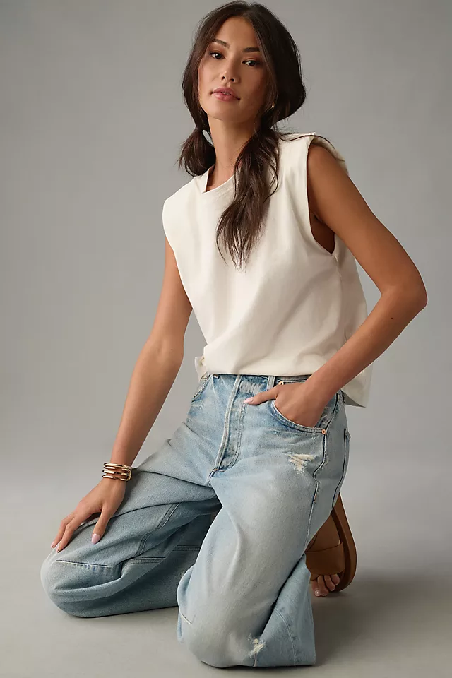 Pilcro Structured Muscle Tee WHITE