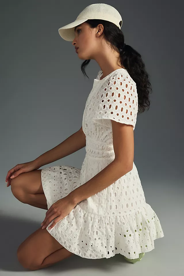 The Somerset Mini Dress: Eyelet Edition WHITE