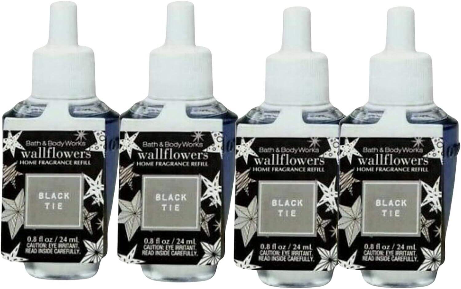 Bath and Body Works 4 Pack Black Tie Wallflower Fragrance Refill 0.8 Oz