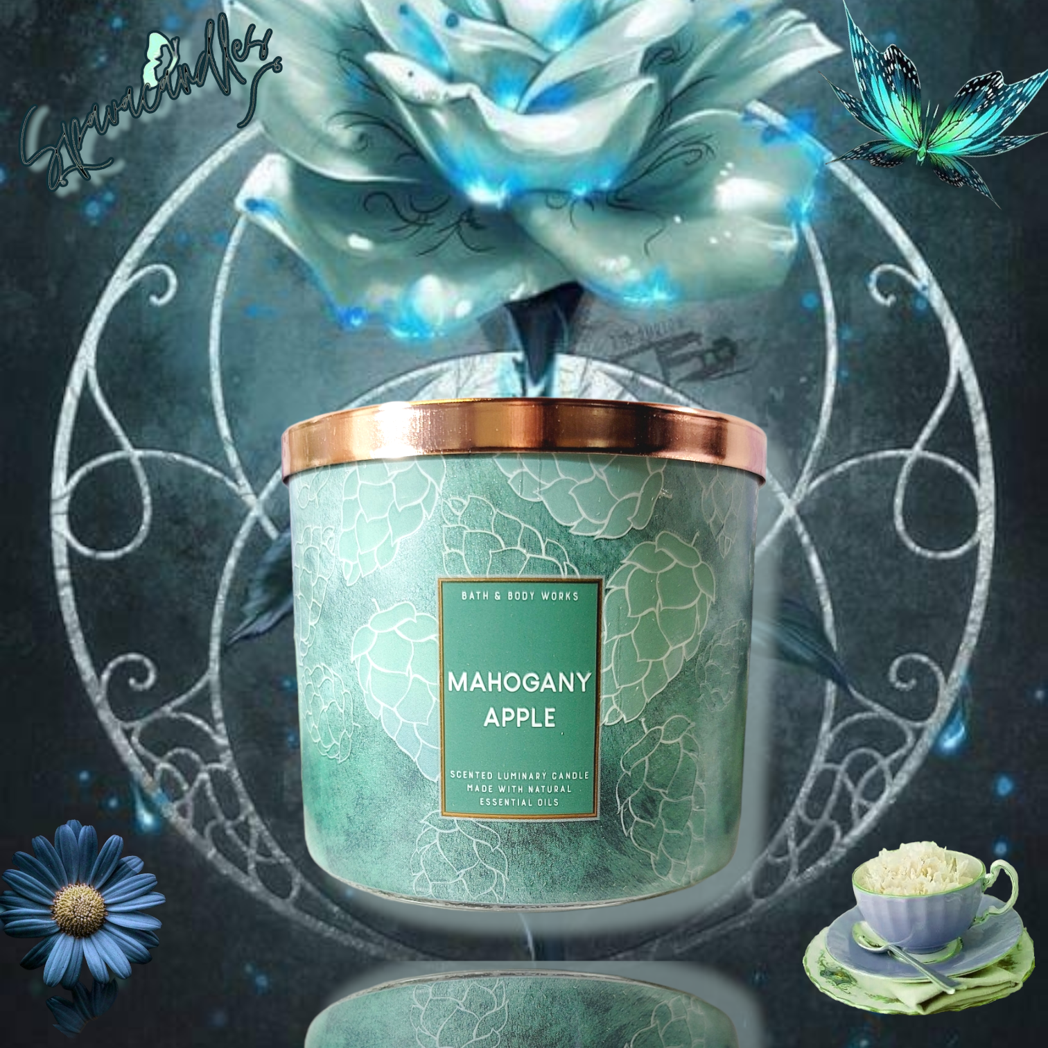 Mahogany Apple 3 Wick Candle 14.5 oz. New 2023