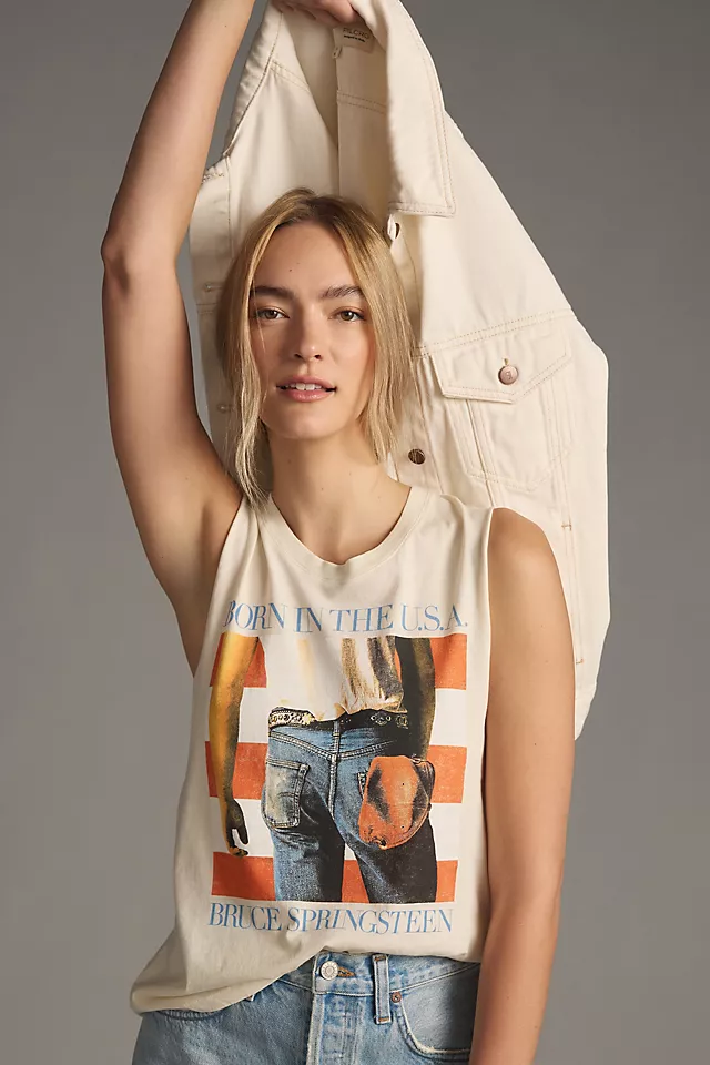 Letluv Bruce Springsteen Graphic Tank IVORY