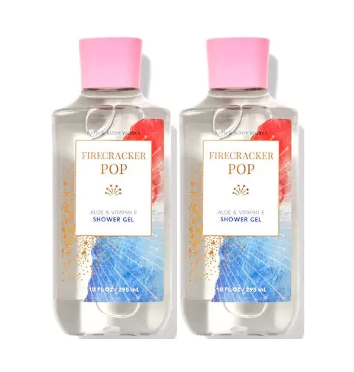 Bath and Body Works Firecracker Pop Shower Gel Gift Sets For Women 10 Oz 2 Pack (Firecracker Pop)
