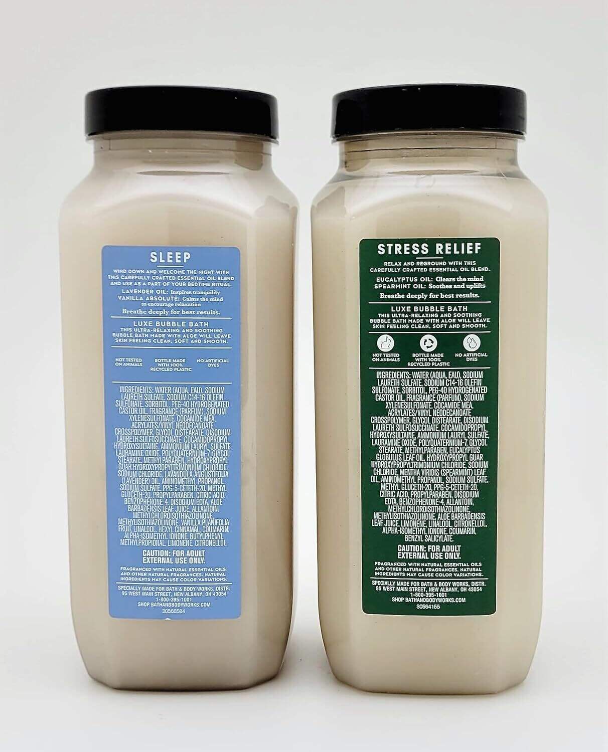 Bath & Body Works - Aromatherapy - Luxe Bubble Bath - 2 pc Bundle - Lavender Vanilla and Eucalyptus Spearmint - both 15 fl oz, Full Size