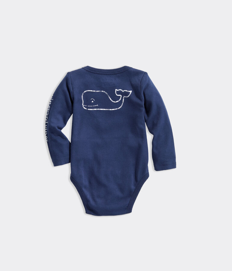 Baby Long-Sleeve Vintage Whale Body Suit