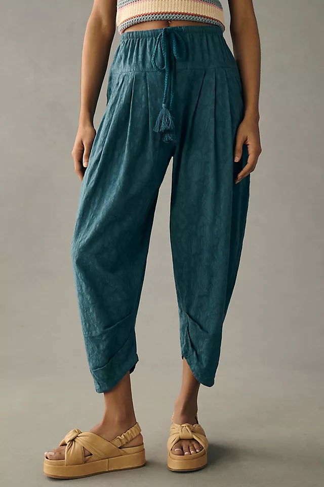 By Anthropologie Jacquard Harem Pants DARK TURQUOISE