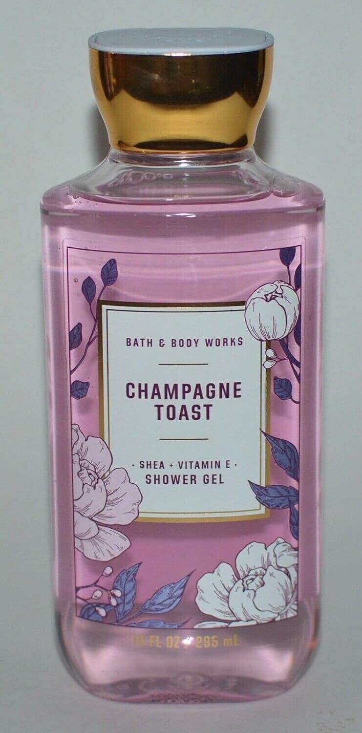 Bath and Body Works White Barn Champagne Toast Shower Gel 10 Ounce Pink Floral Bottle