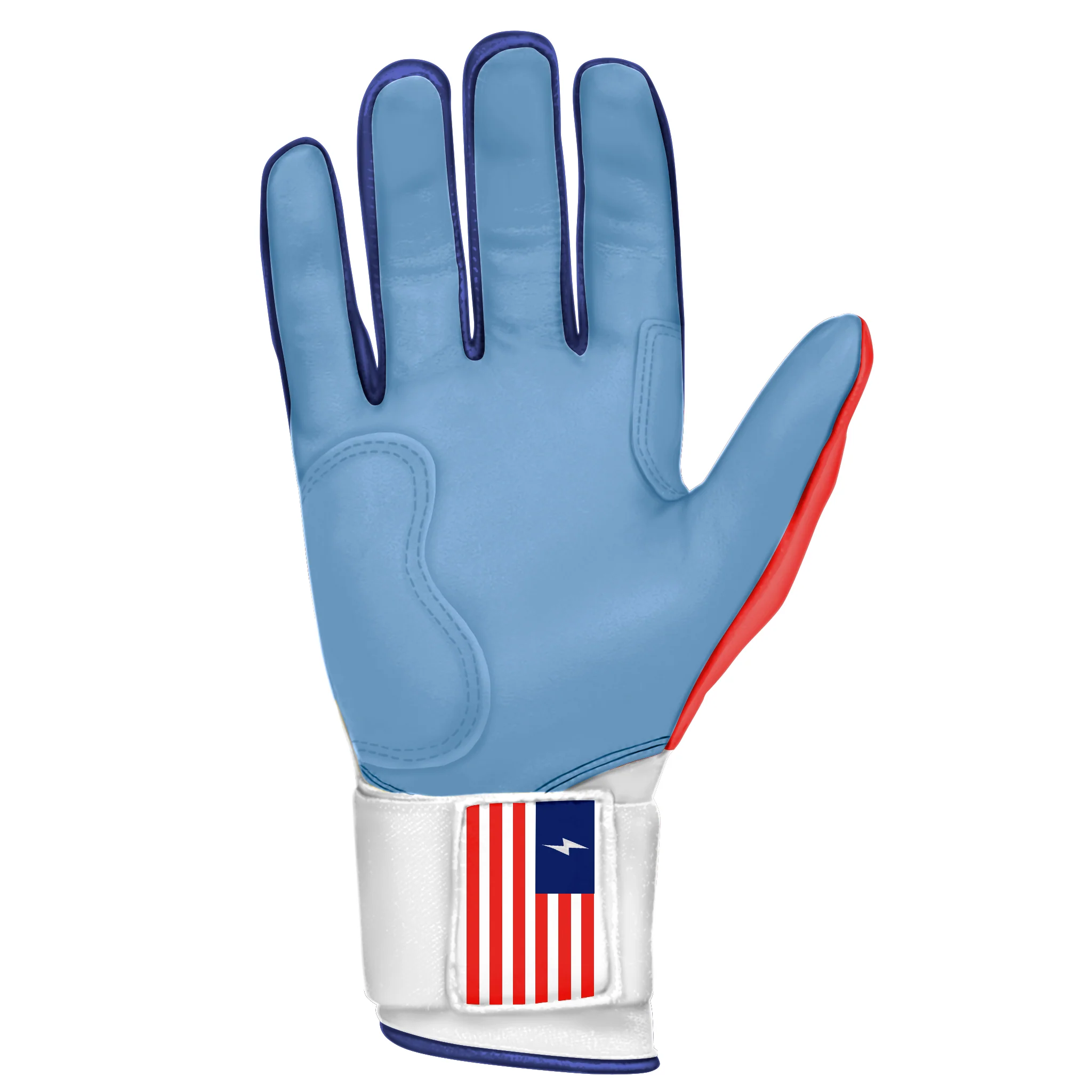 PREMIUM PRO Creator Series Long Cuff Batting Gloves | RED WHITE AND BLUE