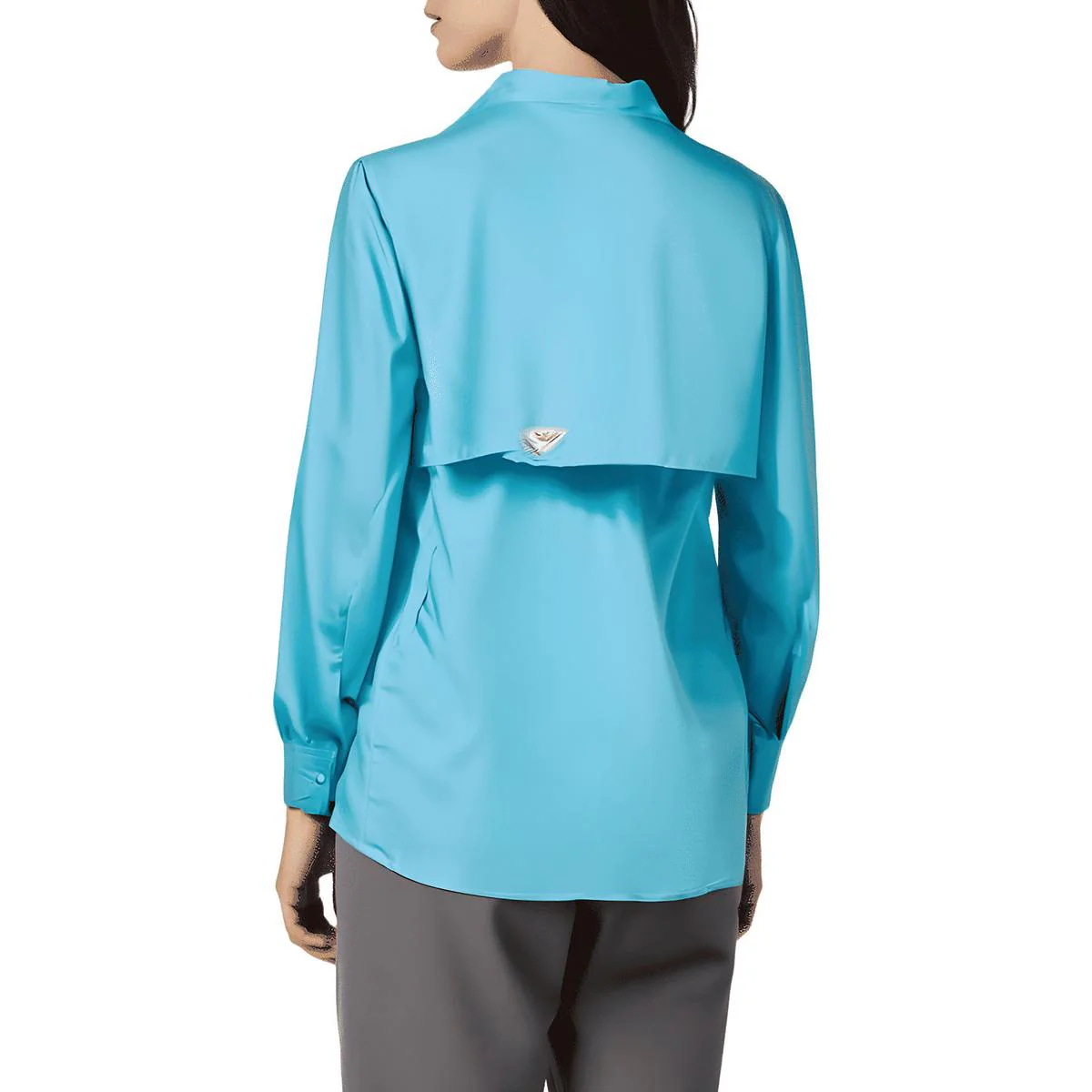 Womens Lightweight Polyester Button-Down Top