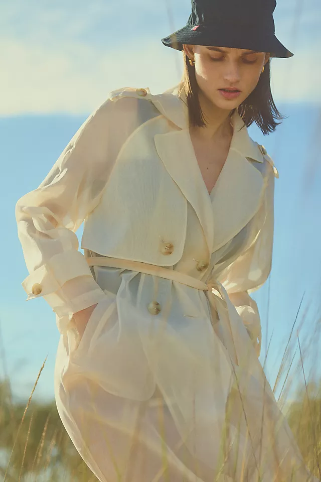 DOLAN Sheer Trench Coat IVORY