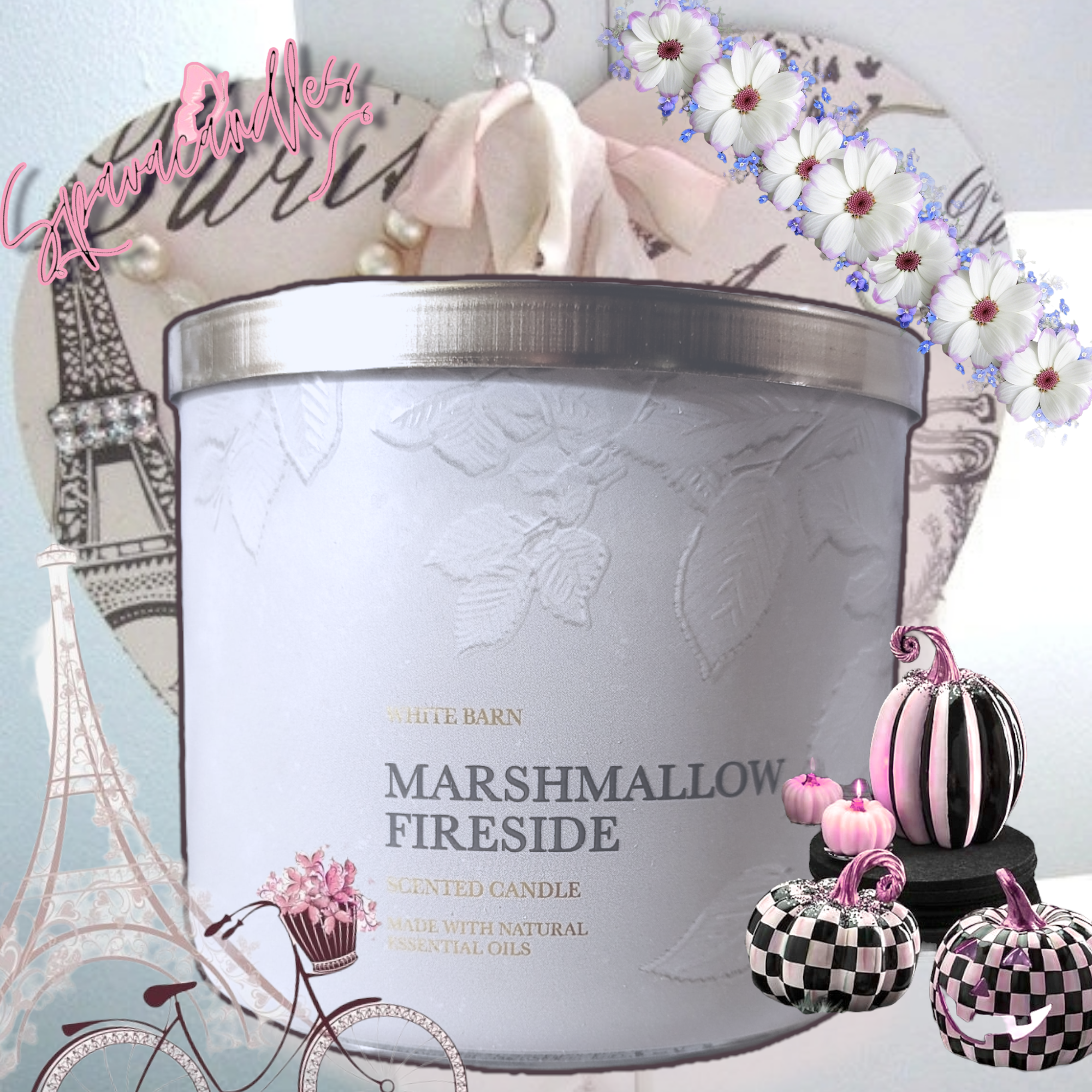 Marshmallow Fireside 3 Wick Candle 2023