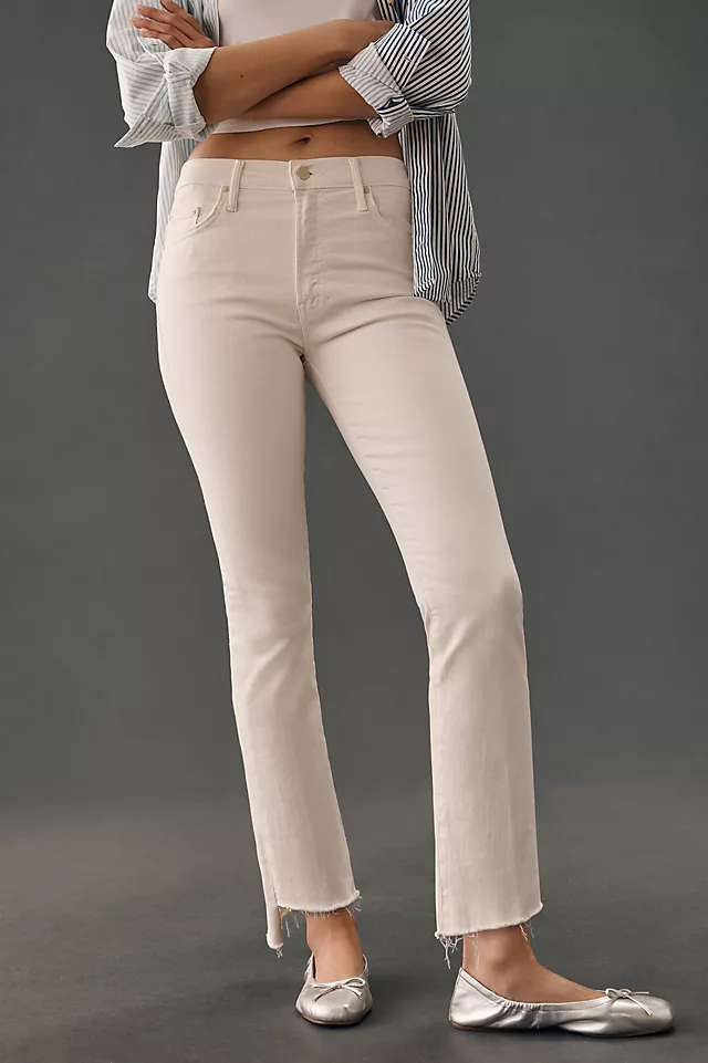 MOTHER The Insider Crop Step Fray Jeans CREAM PUFFS