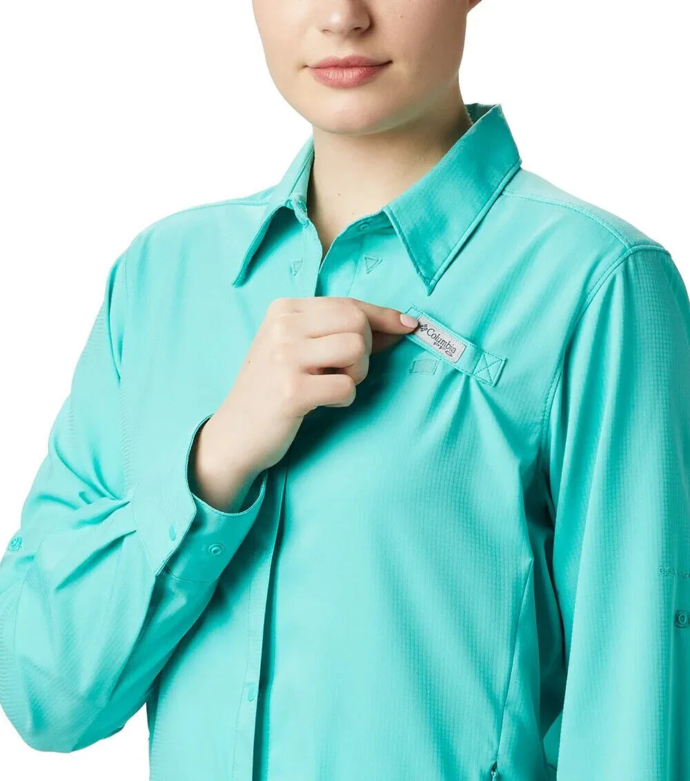 Columbia PFG Tamiami II Shirt Women XS Blue Long Sleeve Comfort Button-Up ERK567