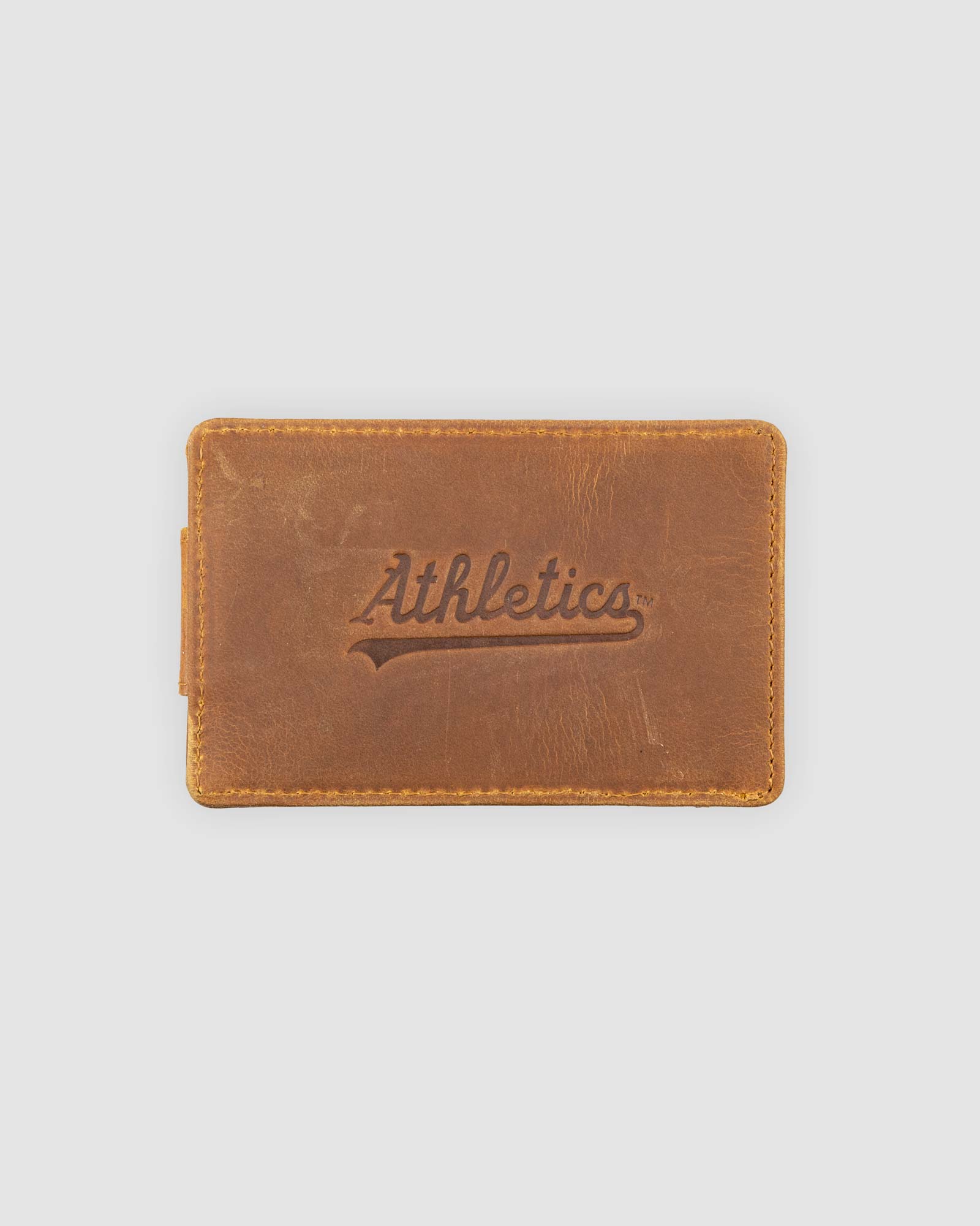 Flag Man Glove Leather Money Clip Wallet - Oakland Athletics
