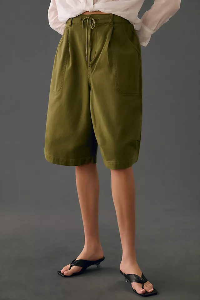 By Anthropologie Bermuda Parachute Shorts SHADED FORREST