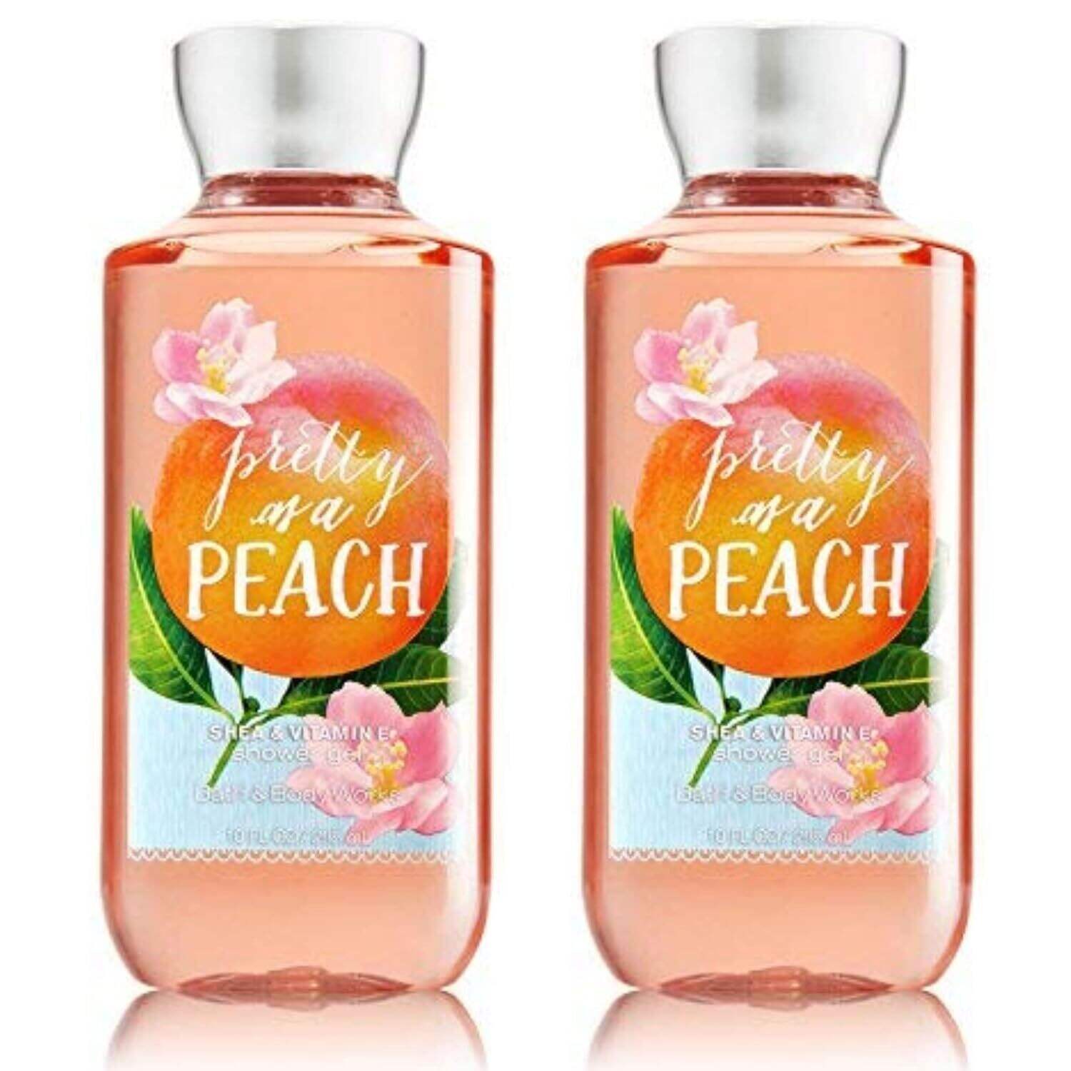 Bath and Body Works Gift Set of of 2 - 10 Fl Oz Shower Gel (Pretty as a Peach) Multicolor