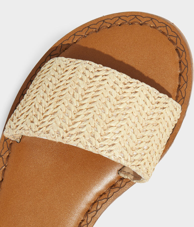 Woven Jute Leather Slide