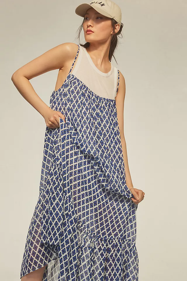 Maeve Twofer Printed Tank Dress BLUE