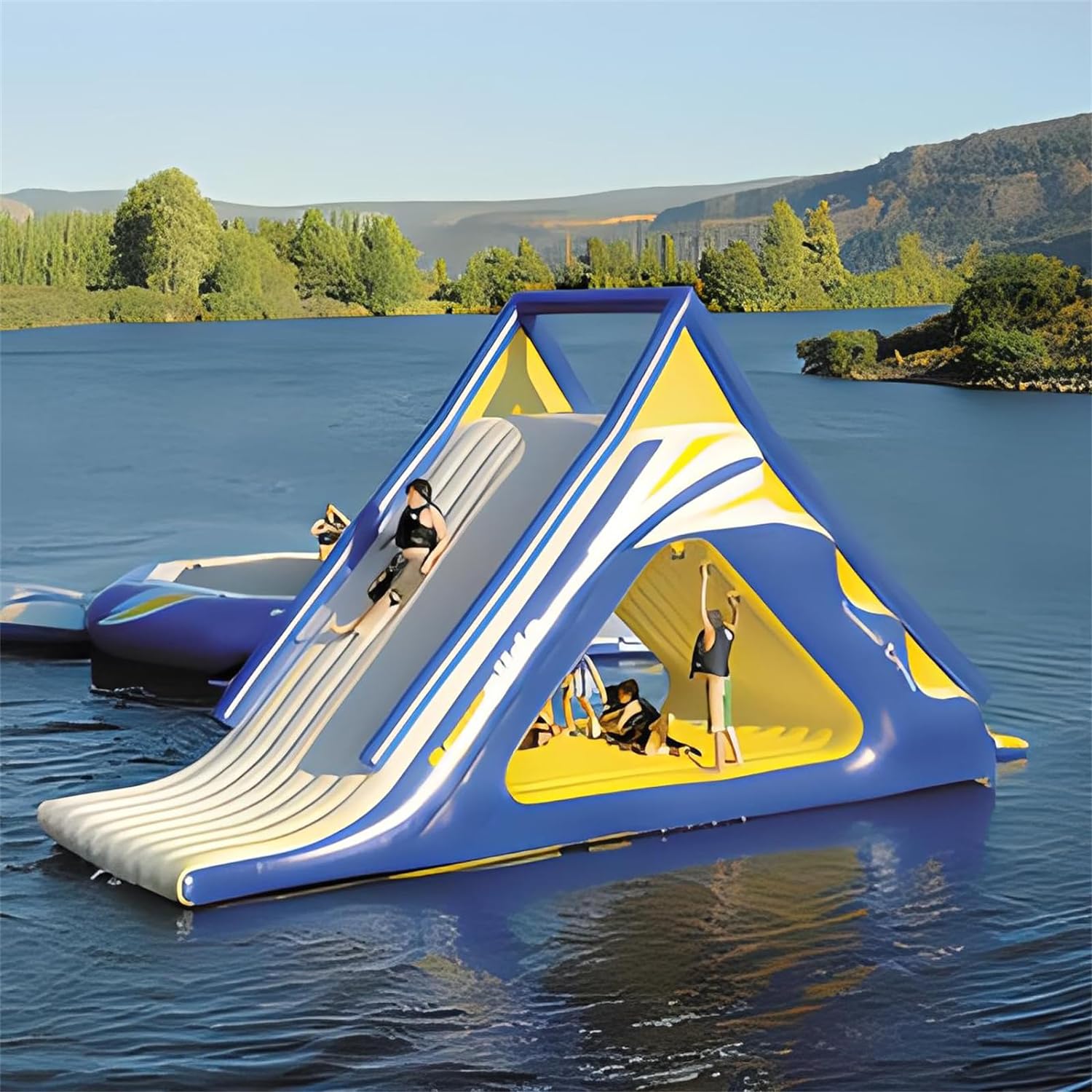 Inflatable Floating Water Trampoline Park Triangle Water Slide For Climbing Slide for Outdoor Marine Entertainment Equipment