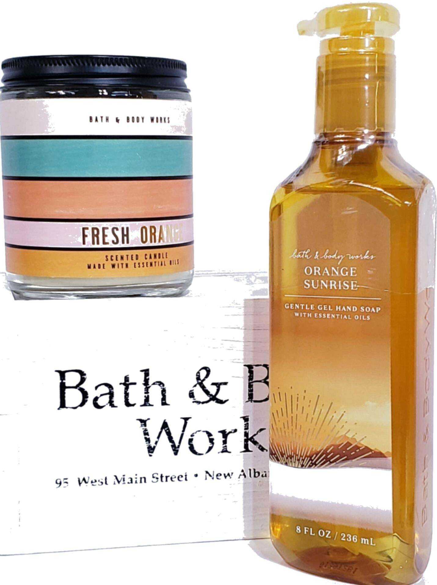 Fresh Orange Medium Candle & Orange Sunrise Hand Soap Set of 2