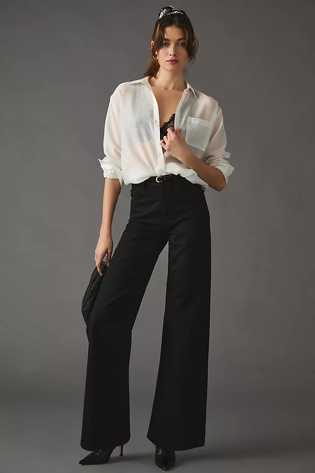 Joe's Jeans Petite Mia High-Rise Wide-Leg Jeans BLACK
